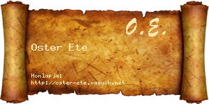 Oster Ete névjegykártya